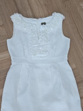 Taylor White Linen Lined Dress 6